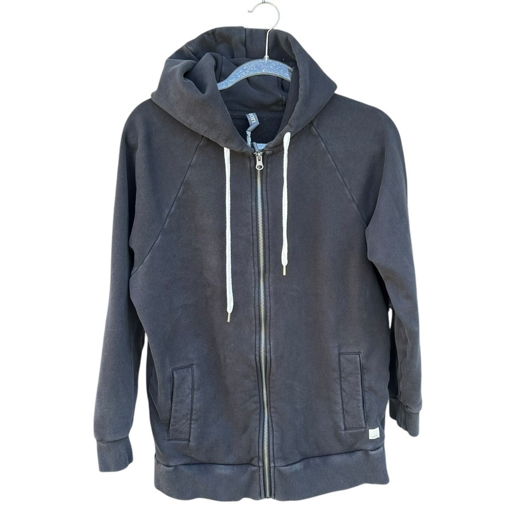 Vuori Restore Oversized Full Zip Hoodie Washed Gray Thick Cozy Pockets Hood XS